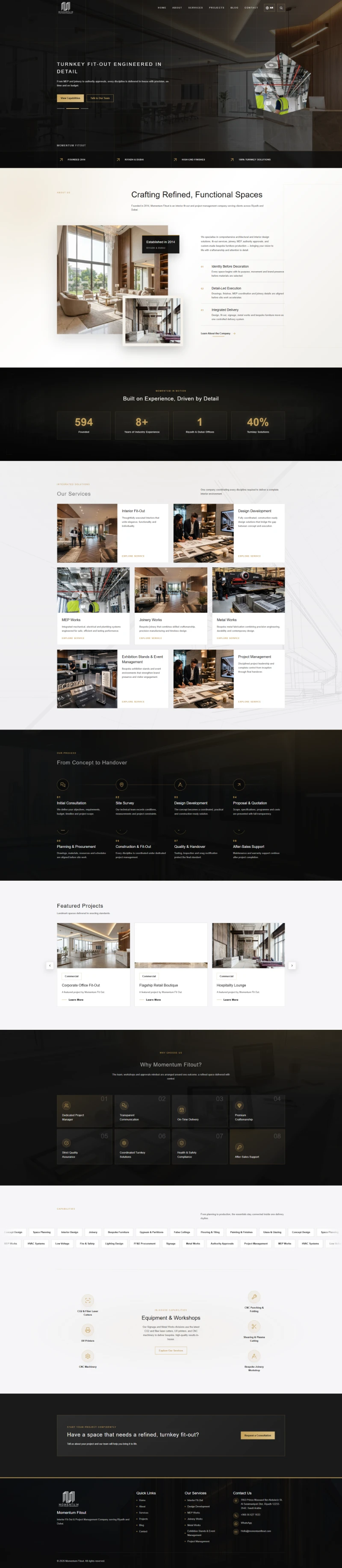 Momentum Fitout | التصميم الداخلي والتجهيز المتكامل